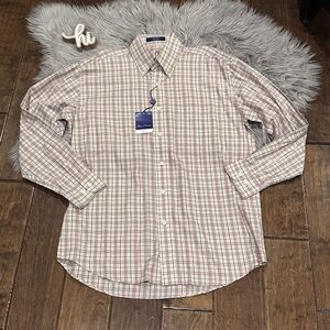 Alan Flusser Mens Shirt Size Medium Plaid Button Up Long Sleeve Classic Fit New